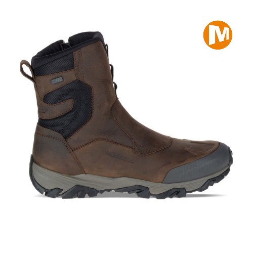 Merrell Coldpack Ice+ 8" Zip Polar Waterproof Mens Boots Dark Brown UK.SDJG